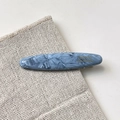 Fermaglio per capelli in acetato marmorizzato blu con scritta dorata a mano - Blu