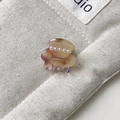 Amber textured mini hair claw clip with five small pearls for women hair accessories - Approx 2.5cm / Phantom Purple