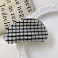 Elegant black and white checkerboard acrylic hair claw clip with a glossy retro finish - About 8x4 / Black Checkered