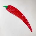 Pettine per capelli in acetato a forma di peperoncino rosso con trama marmorizzata - 15.9cmx3cm / Stile Peperoncino Rosso