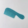 Mini-Haarkamm-Anhänger in glitzerndem Blau aus Harz mit breiten Zinken zum Stylen - 1# Glitzer Cyan