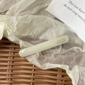 French style acetate baguette hair clip in elegant cream color with gold label detail - Bobby Pin / Milk White
