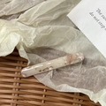 Elegant cream marble acetate baguette hair clip with golden Barrette la France logo - Bobby Pin / Beige Apricot