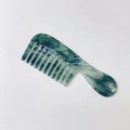 Mini green marble acetate wide-tooth hair comb keychain with ergonomic design handle - 7# Textured Green