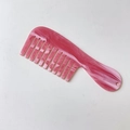 Chic pink and white marble texture wide-tooth hair comb keychain and bag pendant accessory - 8# Textured Red