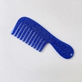 Sparkly blue glitter mini wide-tooth hair comb keychain with portable resin handle - 9# Glitter Blue