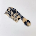 Mini tortoiseshell acetate hair comb keychain charm with wide teeth and handle - 13# Light Leopard