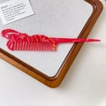 Peigne à cheveux chic en acétate rouge en forme de homard avec de larges dents et pointe - Peigne Homard