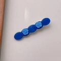 Navy blue acetate hair clip with light blue 3D rose decor in wave shape - Rose Duckbill Clip / Blue Rose
