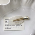 Pinza de pelo ovalada hecha a mano de acetato blanco perlado con clip de metal dorado - Blanco (FJ395)