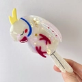 Pinza para el pelo con forma de ave en acetato perlado y detalles de cristal - 14.5x7.5cm / Blanco Sirena