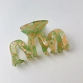 Molla per capelli con motivo marmorizzato verde e rosa per acconciature eleganti - Forma M Verde