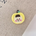 Lindo pasador de pelo con forma de manzana amarilla y cara sonriente para niñas - Amarillo