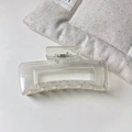 Minimalist jelly color square hair claw clip in transparent finish for women - Large Rectangle