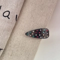 Pinza para el pelo de gota en acetato jaspeado gris oscuro con pedrería de colores - Negro