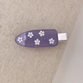 Fermaglio per capelli in acrilico viola con fiori 3D e perle dorate per donne - Viola