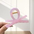 Elegant mauve butterfly hair claw clip with pearlescent resin finish and strong gold spring - Small / Pink Purple