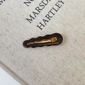 Elegant wavy dark coffee acetate hair clip with golden metal duckbill clasp for women - 5# Chocolate / Approx. 6.1cm