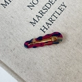 Elegant wave-edged acetate hair clip in purple and blue tortoise shell with gold clip - 6# Rose Red / Approx. 6.1cm