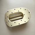 Detailed view of a cream-colored hair claw clip featuring stylish black polka dots - Oval / Off-white