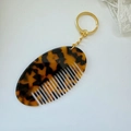 Portachiavi a pettine in acetato leopardato con anello in metallo dorato per borse - Stampa Leopardata (5#)