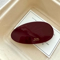 Elegant burgundy oval acetate hair clip with gold lettering in French retro style - Burgundy