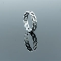 Anillo de cadena cubana plateado pulido de acero inoxidable para hombre y mujer moderno - US 7 / Color Acero