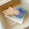 Eleganter Haarklammer in Fischform mit rosa-blauem Acetat-Verlauf-Finish - 1# Blauer Guppy