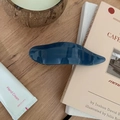 Pince à cheveux ondulée bleu foncé minimaliste à haute brillance pour coiffage - Bleu