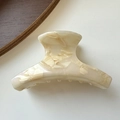 Dreamy cream marble acetate hair claw clip for elegant women styling - Creamy Beige