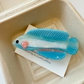 Verspielte blaue Fisch-Haarklammer aus Acetat mit perlmuttweißen Details und Rosa-Flossen - 3# Blauer Silberner Drachenfisch