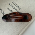 Pince à cheveux minimaliste en acétate marron foncé avec motif écaille - Écaille de Tortue Mate (environ 11,5 cm)