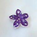 Purple flower hair claw with Halloween patterns like ghosts and skulls for festive styling - Frangipani (FZ1119-1) / Purple (Halloween Print-1)