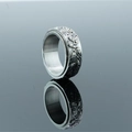 Vintage gothic rotatable steel ring featuring unique eye patterns and distressed silver finish - US 7 / Steel