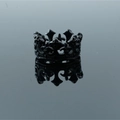 Gothic black king crown ring with fleur-de-lis pattern and dark vintage finish - US 7 / Black