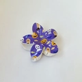 Purple flower-shaped Halloween hair claw clip with ghosts, pumpkins and RIP patterns - Frangipani (FZ1119-3) / Purple (Halloween Ghost Print-3)