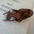 Pinza per capelli a cuore in acrilico tartarugato marrone dal design vintage chic - Tartarugato Lucido