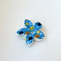 Pince à cheveux fleur bleue avec motifs d'Halloween citrouille et crâne pour femme - Bleu (Imprimé Mix Halloween-6)