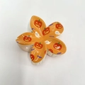 Pince à cheveux fleur orange avec motifs festifs de citrouilles et fantômes d'Halloween - Orange (Imprimé Fantôme Citrouille-14)
