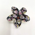 Pince à cheveux fleur avec motifs de crânes colorés pour coiffure d'Halloween - Multicolore (Imprimé Crâne Floral-19)