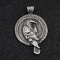 Collana vichinga con corvo vintage in acciaio inossidabile e ciondolo con nodo celtico - Solo ciondolo (Senza catena)