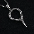 Pendentif serpent vintage punk en acier titane pour hommes avec chaîne à mailles argentées - Pendentif Seul (Sans Chaîne)