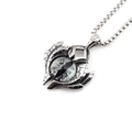 Vintage punk dragon eye pendant necklace with stainless steel box chain for men - Gray Black Vertical Eye Pendant With Chain