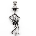 Retro hip hop gentleman skull pendant necklace in vintage polished stainless steel - Single Pendant (No Chain)
