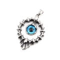 Collier tournesol gothique avec pendentif œil bleu en acier titane rétro style hip-hop - Pendentif Seul (Sans Chaîne) / Œil Bleu