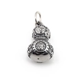 Vintage stainless steel Wu Lou pendant necklace featuring Fu and Shou carvings - Single Pendant (No Chain)