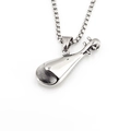 Chinese pipa musical instrument pendant necklace in polished silver titanium steel - Pipa Pendant With Box Chain