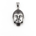 Ethnic Buddha head pendant necklace in retro polished stainless steel for men and women - Pendant Only (Without Chain)