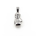 Polished silver boxing glove pendant in solid stainless steel with lace-up detail - Silver Pendant Only (Without Chain)