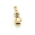 Polished gold boxing glove pendant crafted in solid steel for men's vintage fitness style - Gold Pendant Only (Without Chain)